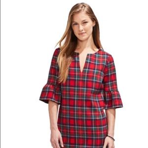 Vineyard Vines Jolly Plaid Flutter Sleeve  Shift